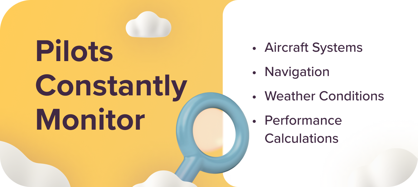 Pilots constantly monitor