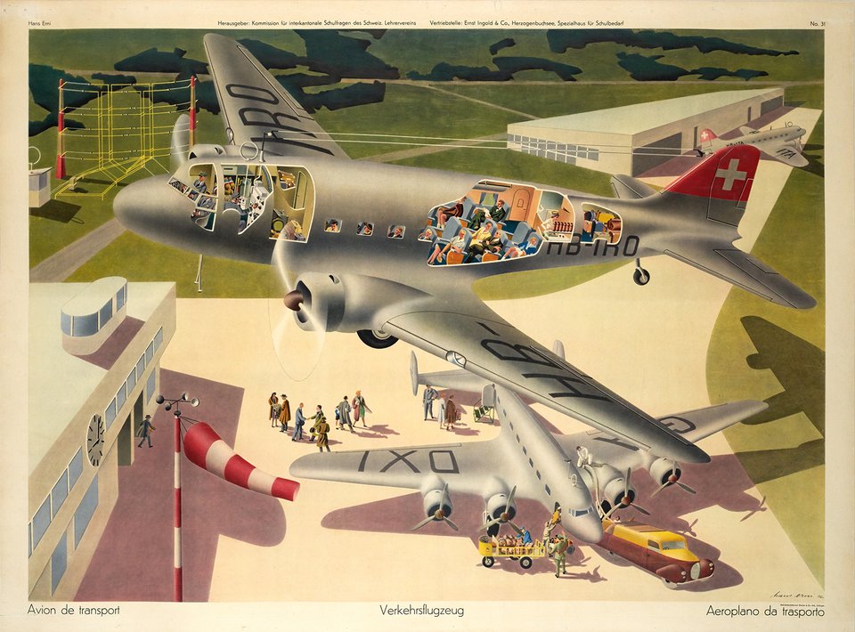 Douglas DC-3 Swissair poster