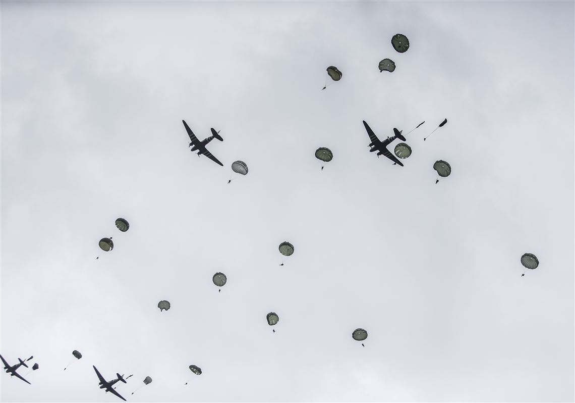 D-Day Parachuting Over Normandy