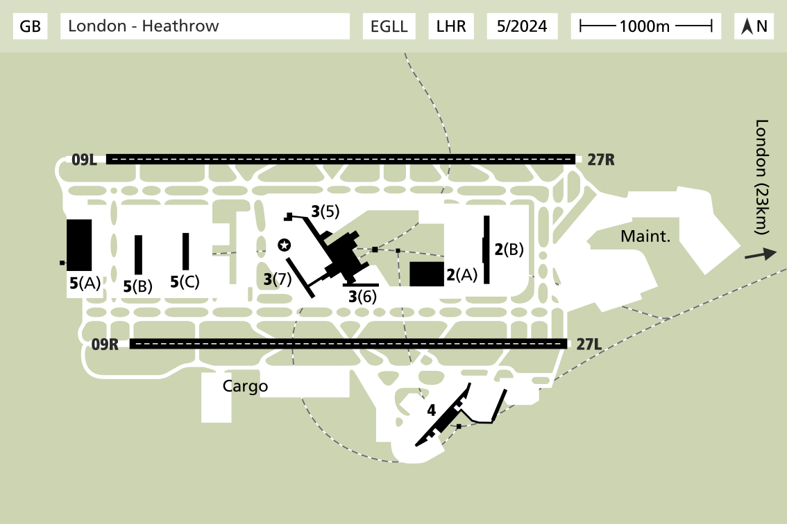 Heathrow EGLL Layout